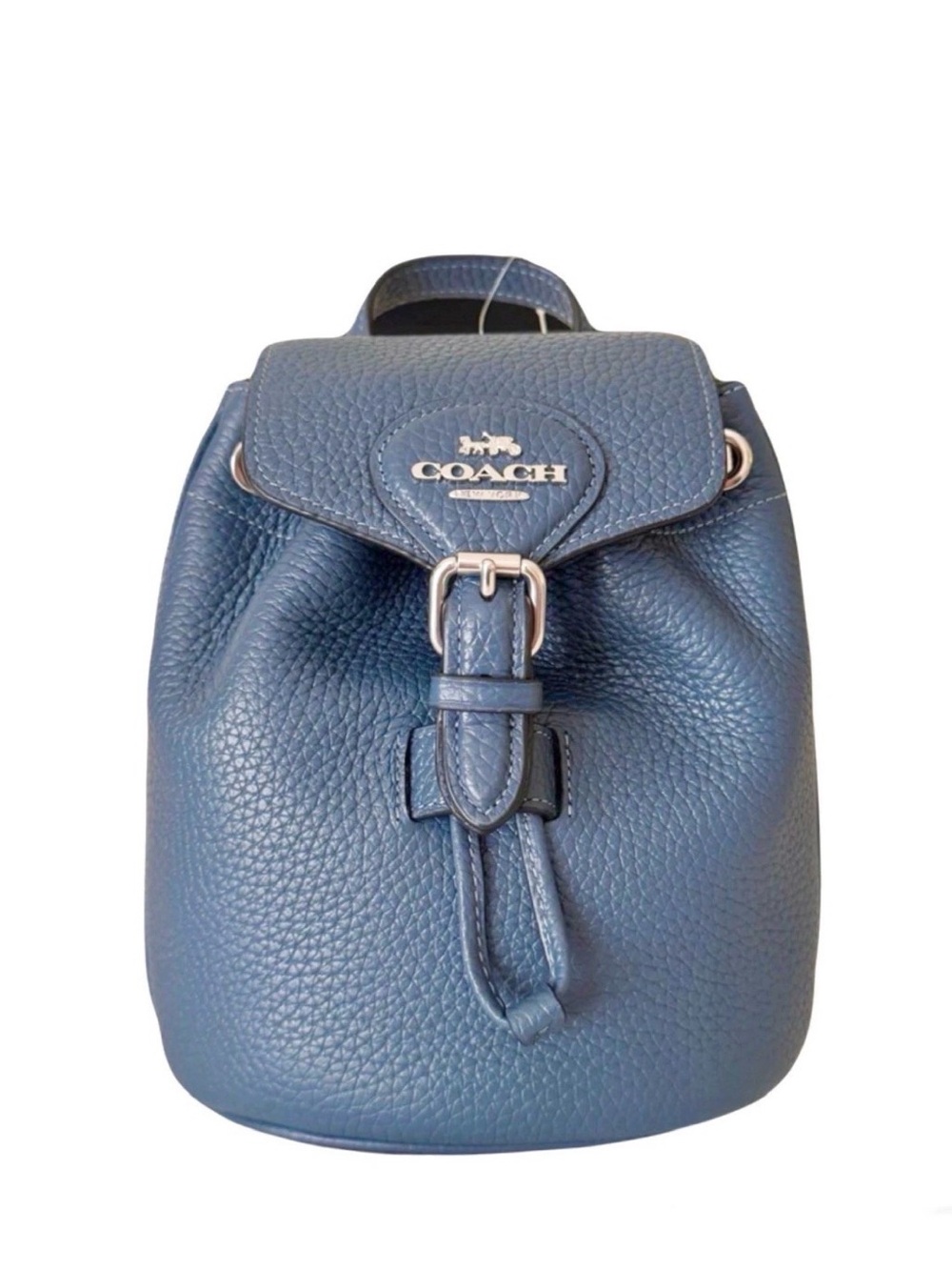 Coach Amelia NWOT Pebbled Leather Mini Backpack - Blue